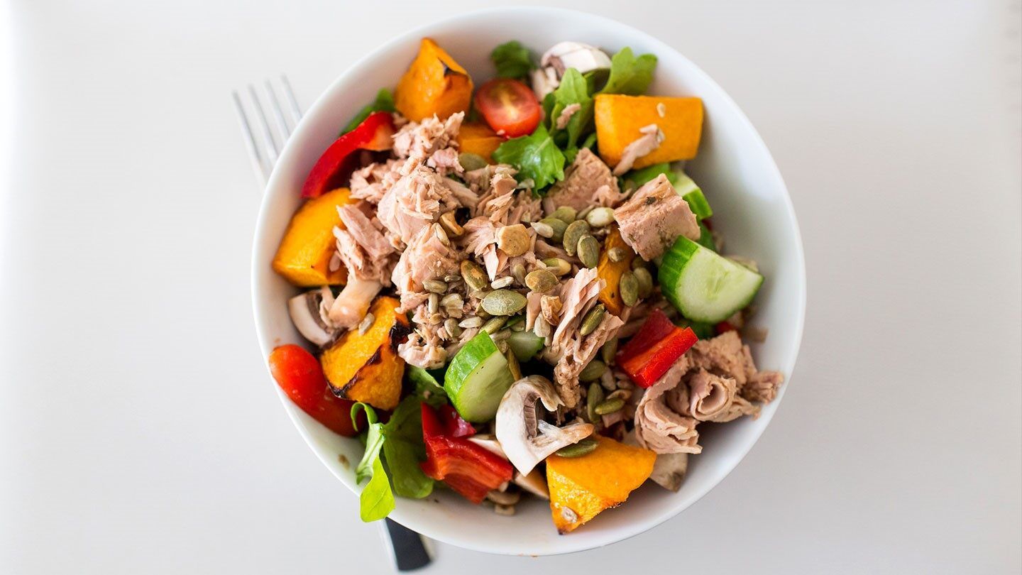 canned tuna in a salad